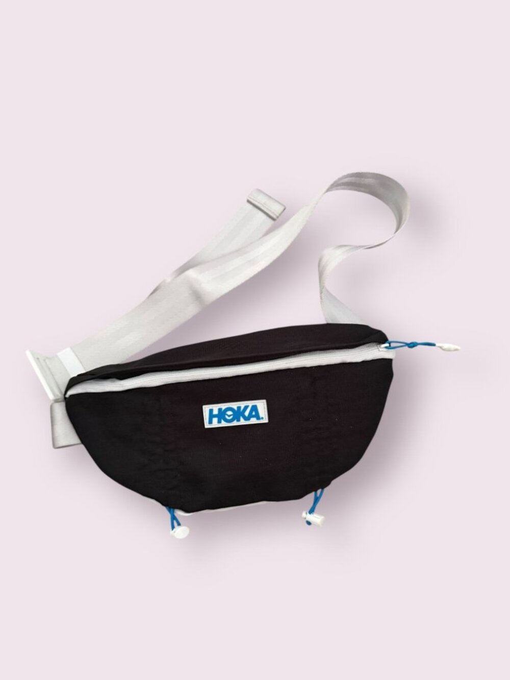 HOKA Black White Adjustable Unisex Fanny Pack Waist Bag